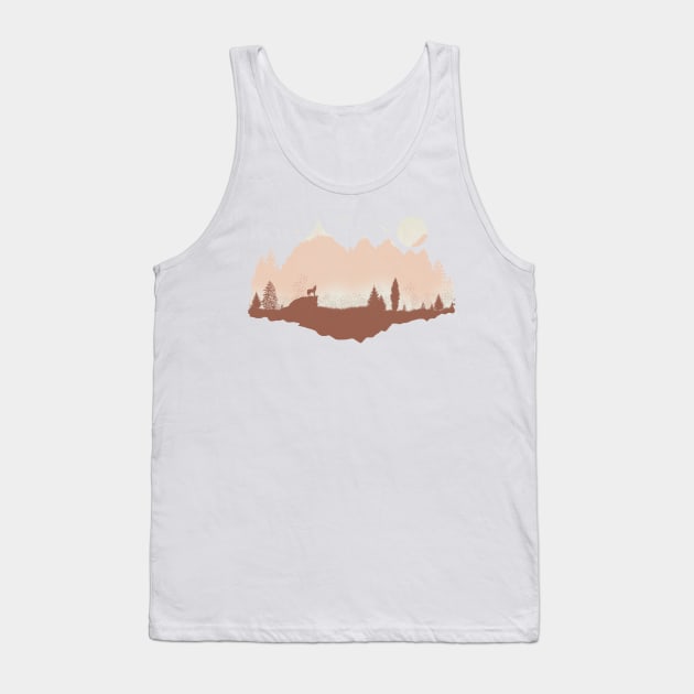 By Wolf's Land Tank Top by cesartorresart